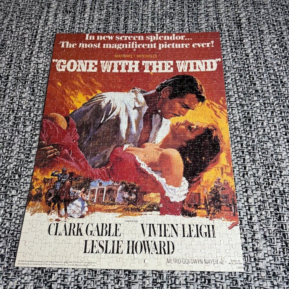 Classic Movie Gone with the Wind Vintage 550 Pieces Jigsaw Puzzle Rare Complete